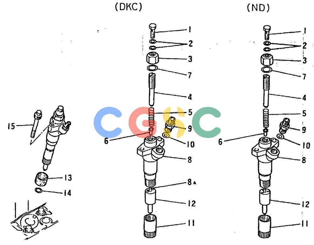 神钢零件查询(6D16-T) - MITSUBISHI DIESEL ENGINE - K909LC & MD240BLC (1/87-12/06) (03-016) - FUEL INJECTION NOZZLE P/N ME036780 Kobelco