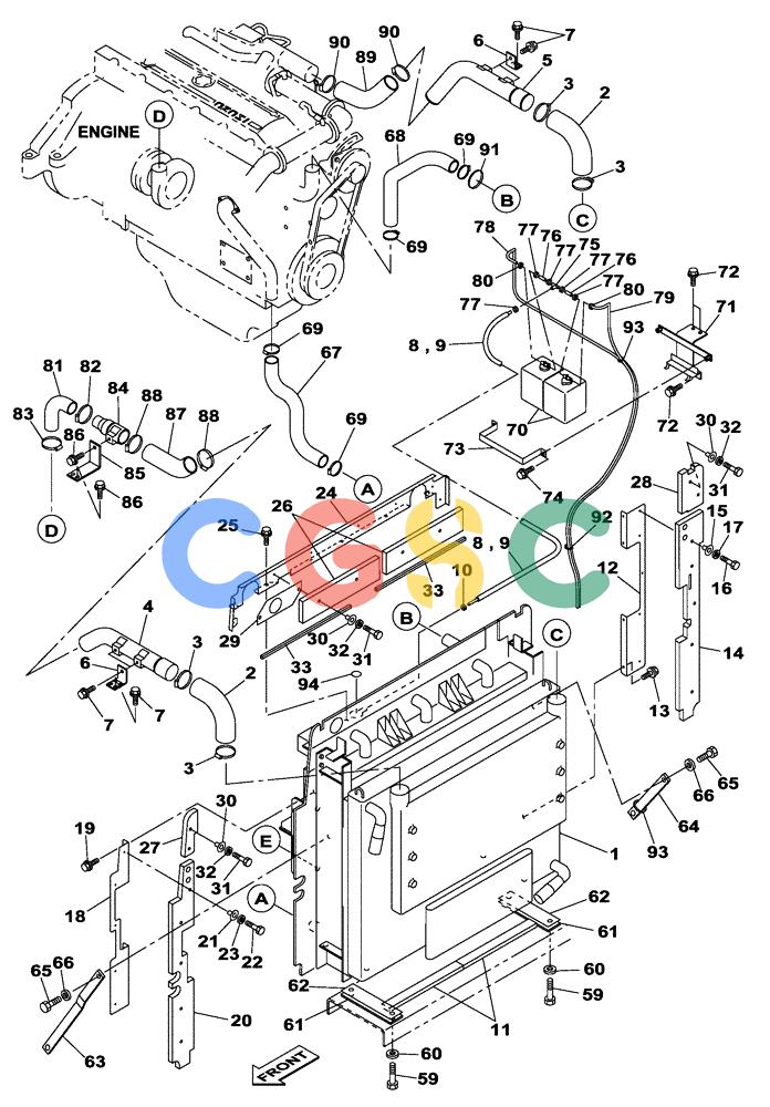 纽荷兰零件查询(E805) - CRAWLER EXCAVATOR TIER 3 (7/06-) (02-004-00[01]) - ENGINE WATER CIRCUIT New Holland Constructuion