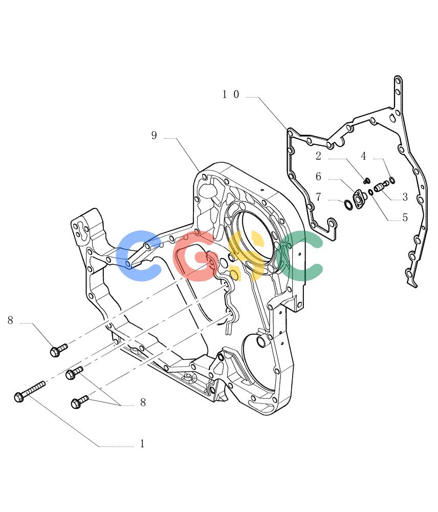 纽荷兰零件查询(DC180.B) - CRAWLER DOZER TIER 2 (3/03-) (0.043[03]) - CRANKCASE COVERS New Holland Constructuion