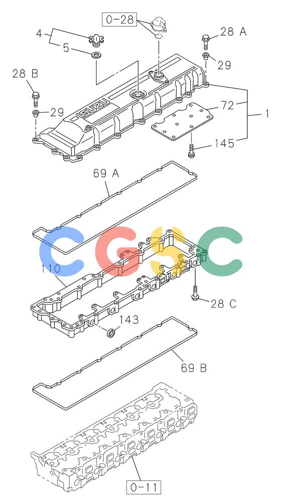 纽荷兰零件查询(E805) - CRAWLER EXCAVATOR TIER 3 (7/06-) (02-010-01[01]) - COVER - CYLINDER HEAD New Holland Constructuion
