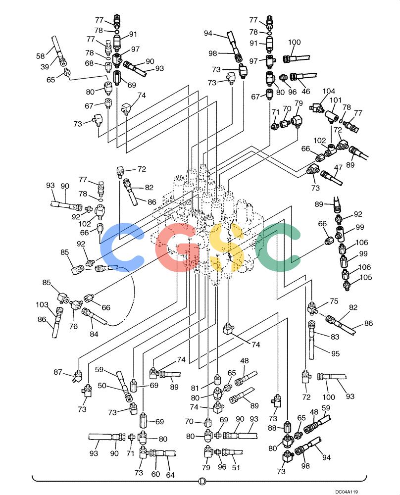 纽荷兰零件查询(EH130) - CRAWLER EXCAVATOR (3/04-) (08 -17[00]) - HYDRAULIC LINES - REMOTE CONTROL, MULTI (YY68H00029F1) New Holland Constructuion