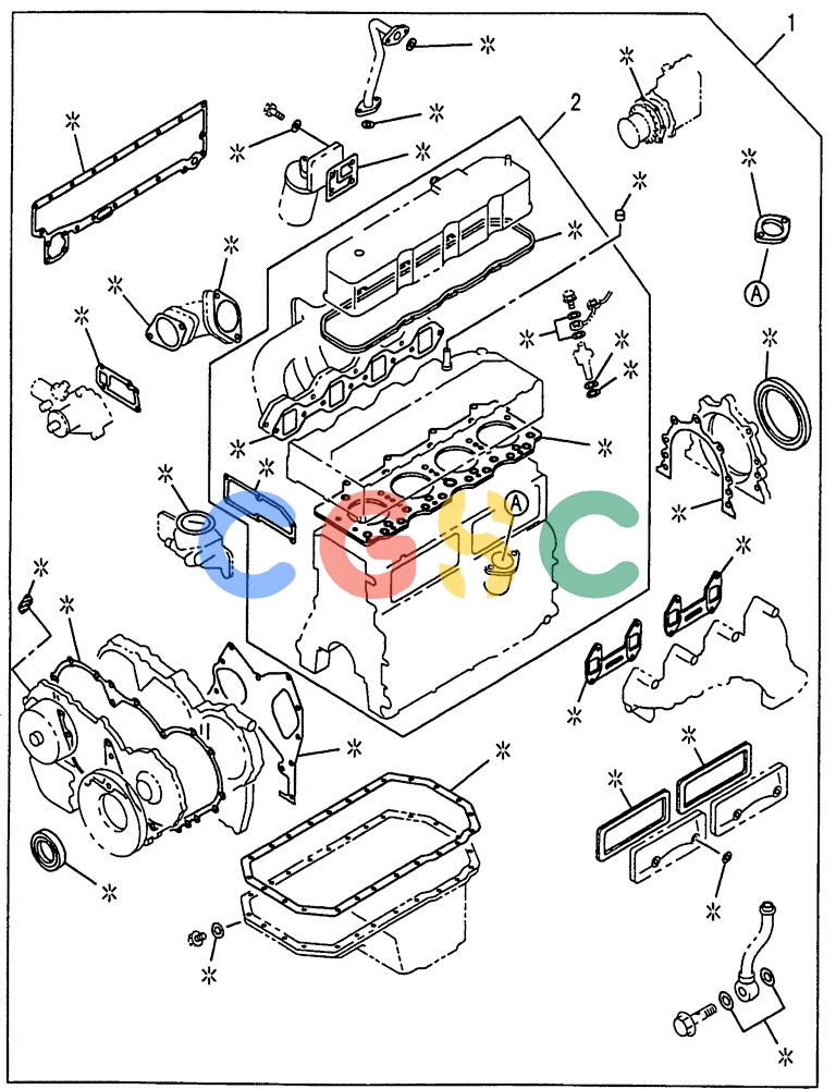 纽荷兰零件查询(E135SR) - CRAWLER EXCAVATOR ASN YY04-06254 (08-001) - ENGINE GASKET New Holland Constructuion