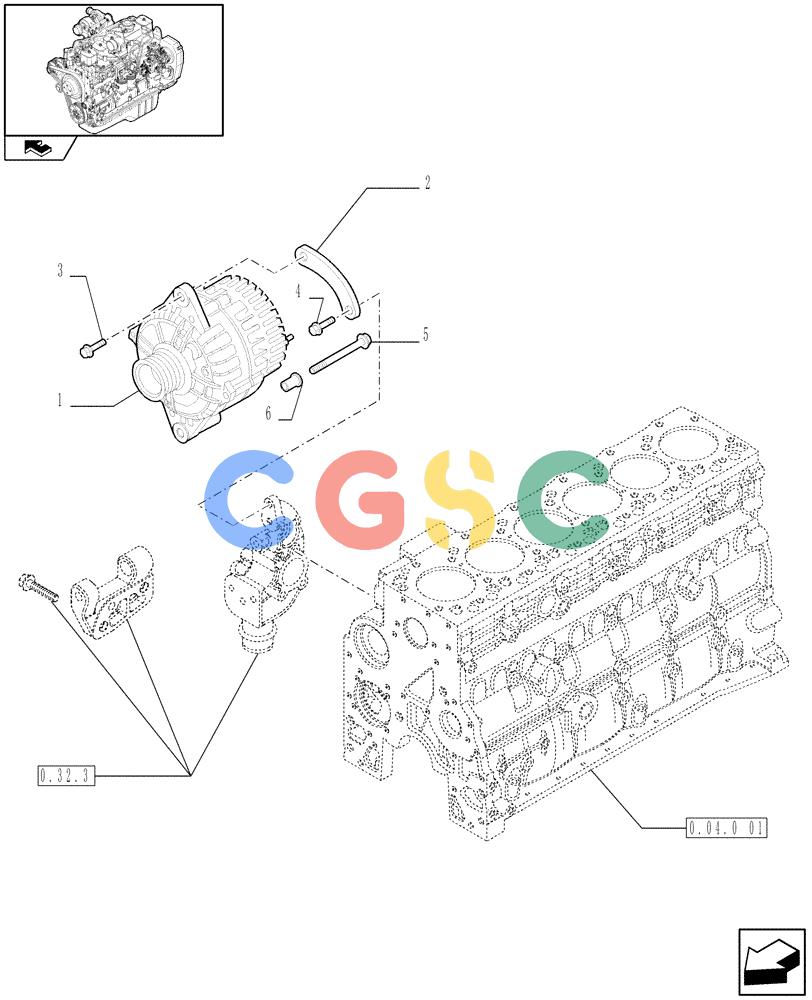 神钢零件查询(F4GE9684R J602) - ENGINE 504360958 - 84159125 (1/08-12/12) (0.40.0) - ALTERNATOR (2855466 - 2855737) Kobelco