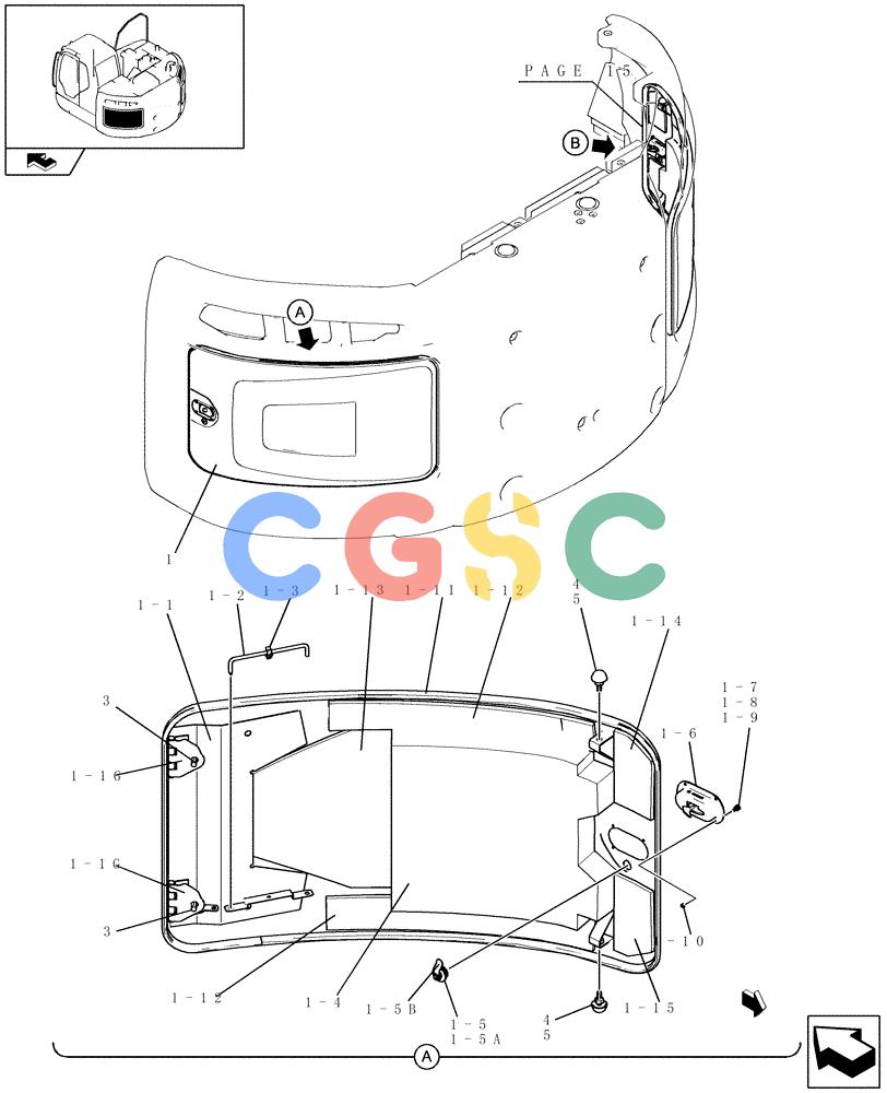 纽荷兰零件查询(E235BSR) - CRAWLER EXCAVATOR (5/07-) (1.300[14]) - HOODS New Holland Constructuion