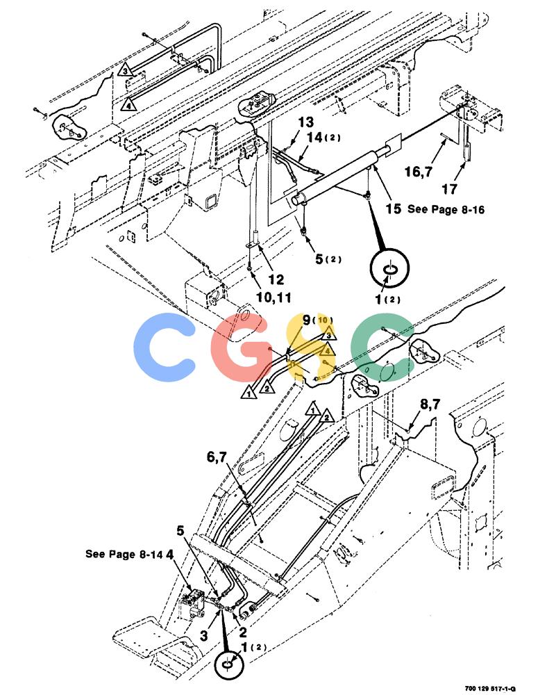 凯斯零件查询(8575) - CASE IH MID-SIZE RECTANGULAR BALER (NORTH AMERICA) (1/95-12/00) (08-012) - BALE EJECTOR HYDRAULIC ASSEMBLY Case Agriculture