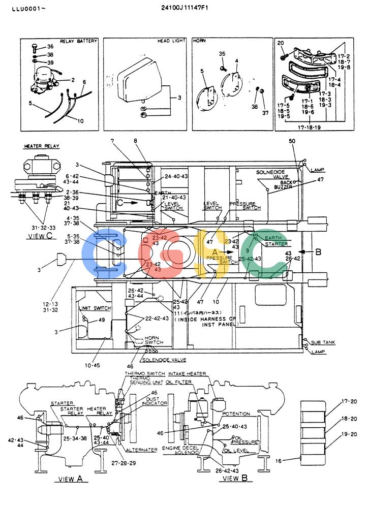 神钢零件查询(K909LC) - MARK II EXCAVATOR ASN LLU-0001 (1/87-12/03) (05-013) - WIRING ASSY, ELEC Kobelco