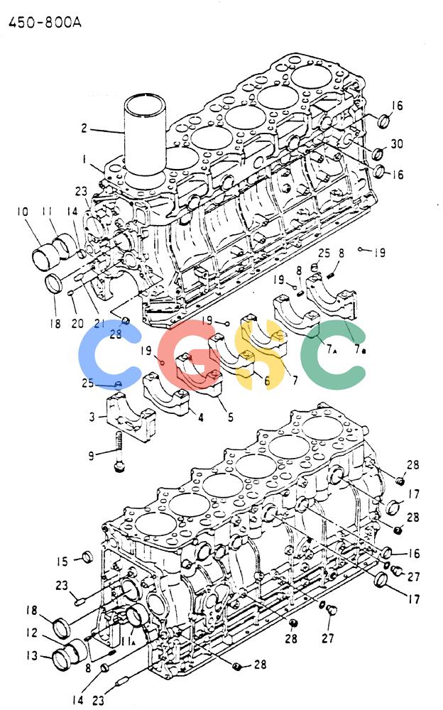 神钢零件查询(MD200C) - EXCAVATOR BTW YQU0701 - YQU2000 (1/80-12/06) (17-070) - CYLINDER BLOCK REPAIR KIT 450-800A Kobelco