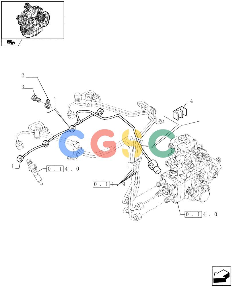 神钢零件查询(F4GE9484A J600) - ENGINE 504120790 - 87052264 (1/07-12/10) (0.20.4) - INJECTION EQUIPMENT - PIPING (2852064) Kobelco