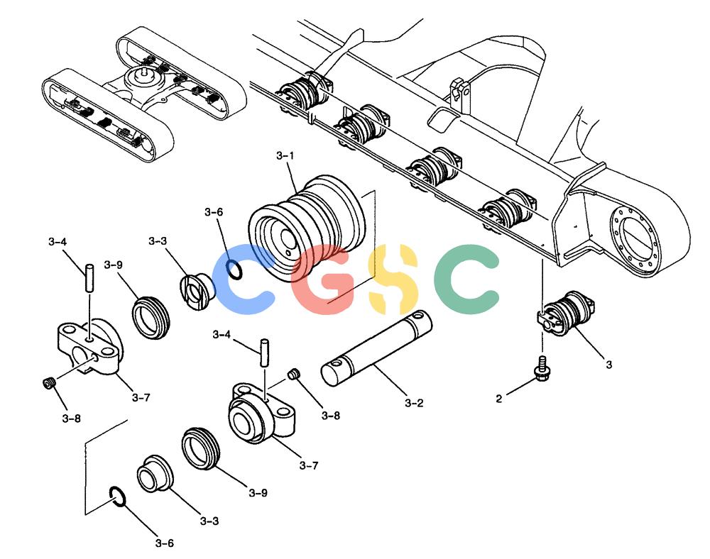 纽荷兰零件查询(E70) - MIDI CRAWLER EXCAVATOR (NA) (1/06-) (087) - ROLLER ASSEMBLY, TRACK New Holland Constructuion