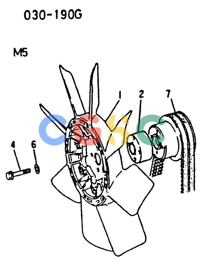 神钢零件查询(6D16-T) - MITSUBISHI DIESEL ENGINE - K909 II & K909LC II EXCAVATORS (1/87-12/06) (01-006) - FAN AND PULLEY Kobelco