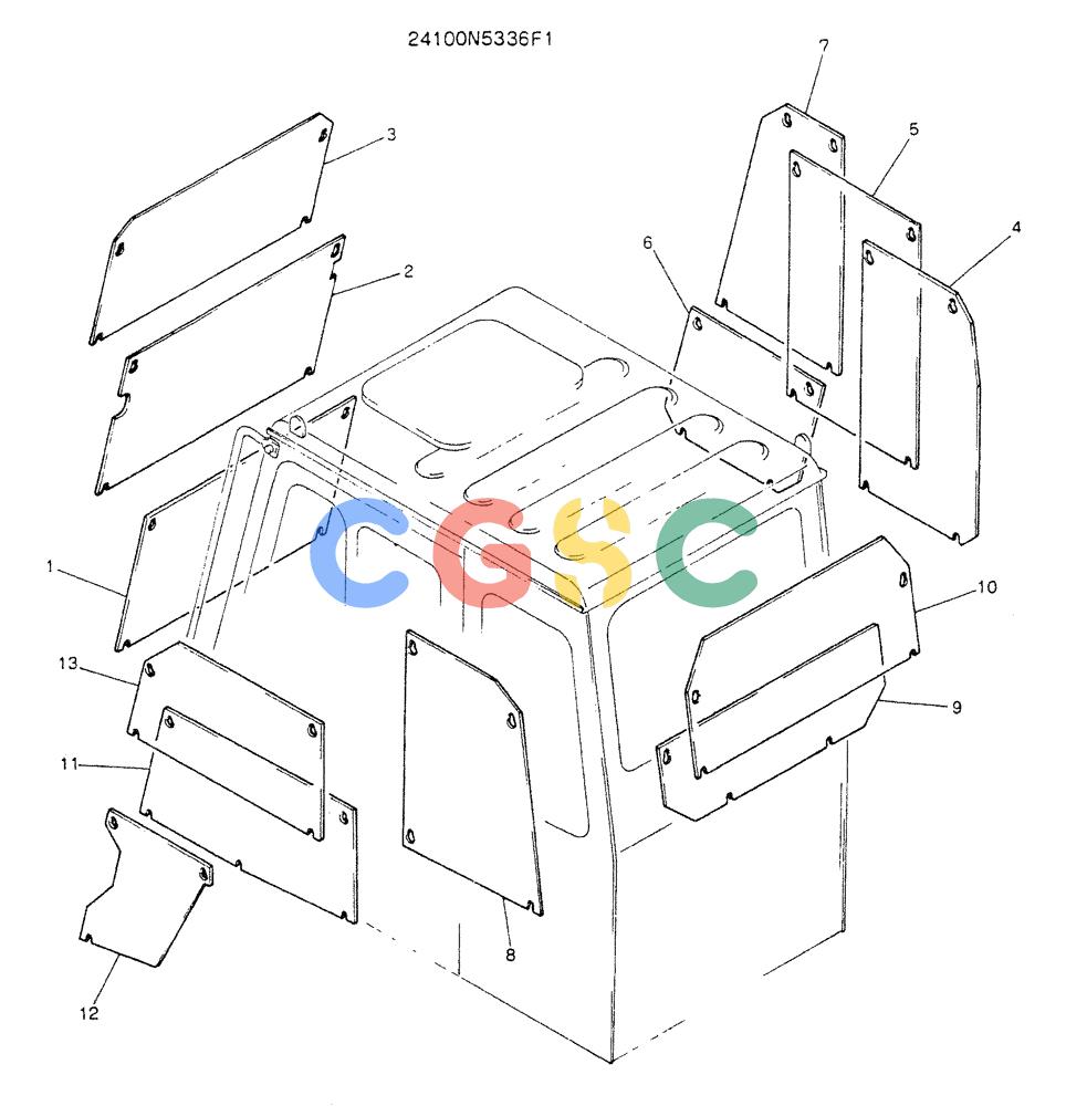 神钢零件查询(K907LC) - MARK II EXCAVATOR BTW YQU0001 - YQU0400 (1/87-12/03) (08-001) - GUARD ASSY Kobelco