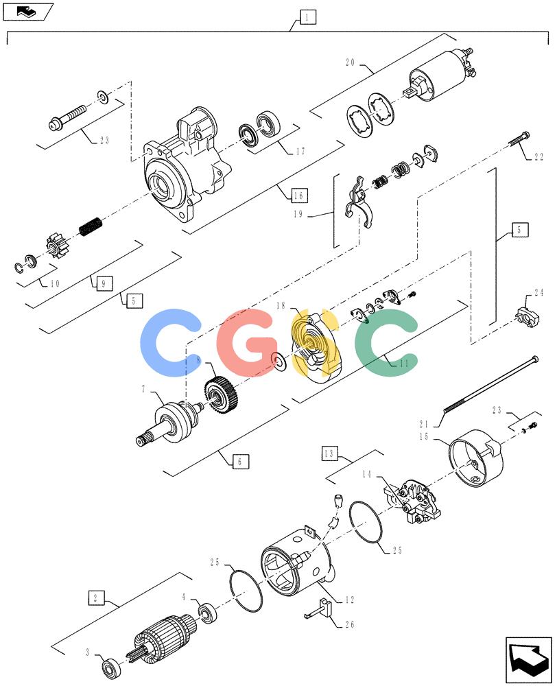 神钢零件查询(ED160 BLADE) - HYDRAULIC EXCAVATOR - ASN LH02-01501 (9/12-12/13) (55.201.AE) - STARTER ASSY (24V-3.2KW) Kobelco