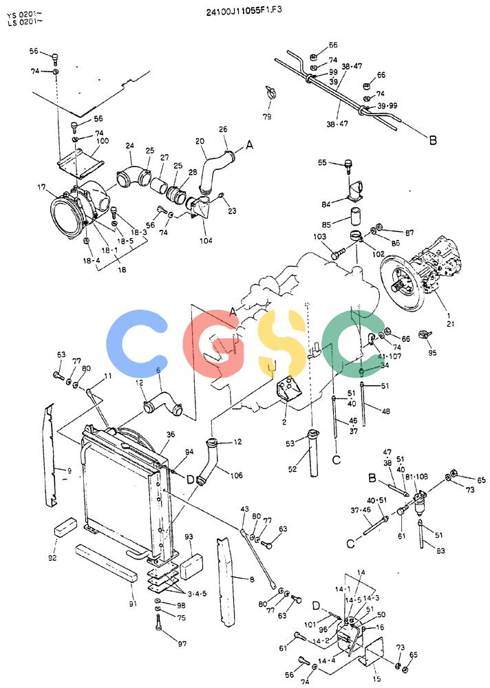 神钢零件查询(MD450BLC) - EXCAVATOR BTW TS0201 - TS0394 (1/80-12/06) (05-001) - POWER-PLANT Kobelco