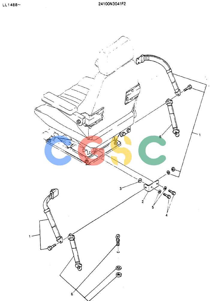 神钢零件查询(MD240BLC) - EXCAVATOR ASN LL1488 (1/80-12/06) (08-003) - BELT ASSY, SEAT Kobelco