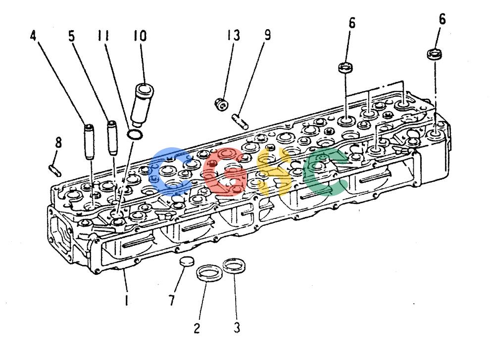 神钢零件查询(MD240C) - EXCAVATOR ASN LLU00601 (1/80-12/06) (17-064) - CYLINDER HEAD REPAIR KIT (PN ME997377) Kobelco