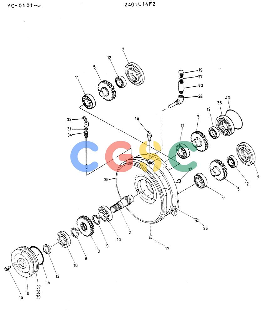 神钢零件查询(MD300LC) - EXCAVATOR BTW YC0101 - YC0300 (1/80-12/06) (05-007) - POWER-DIVIDER (2401U14F2) Kobelco