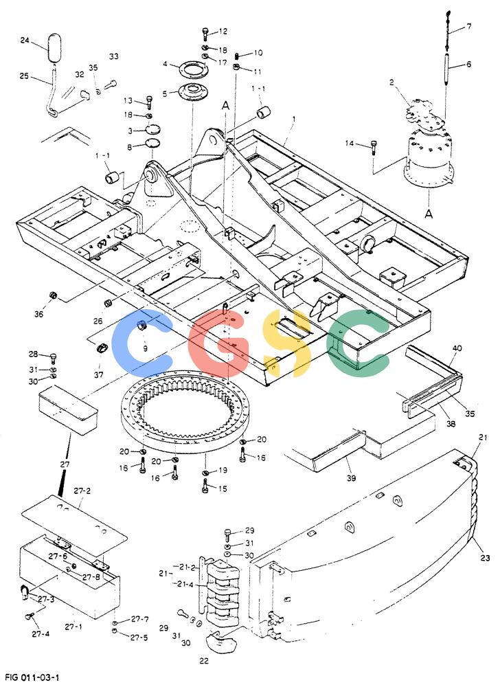 神钢零件查询(K912LC) - MARK II EXCAVATOR ASN YC-0301 (1/88-12/03) (01-002) - FRAME ASSY, UPP (24100J11038F1) Kobelco