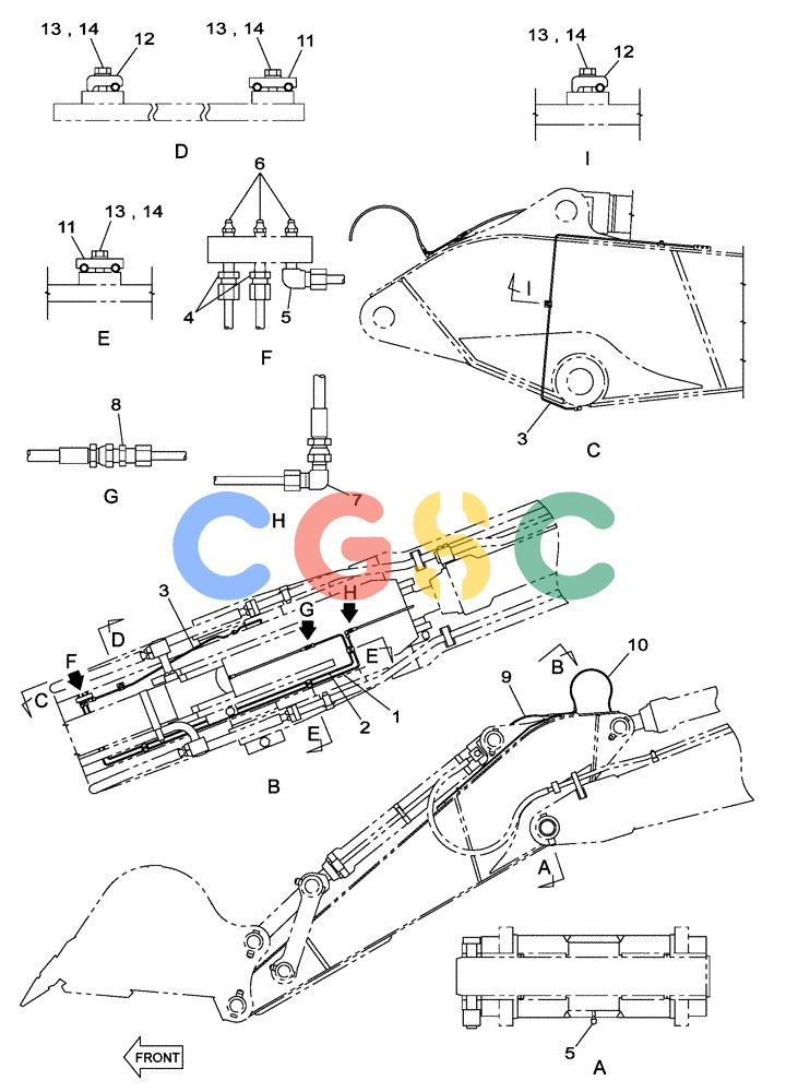 纽荷兰零件查询(E805) - CRAWLER EXCAVATOR TIER 3 (7/06-) (09-203-00[01]) - LUBRICATION CIRCUIT - DIPPER (3.60 M) New Holland Constructuion