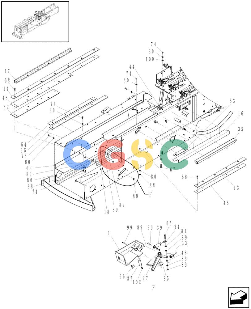 凯斯零件查询(SB541) - SMALL SQUARE BALER (9/08-12/15) (62.150.01[2]) - PLUNGER RAILS & SAFETY LATCH, SB541 Case Agriculture