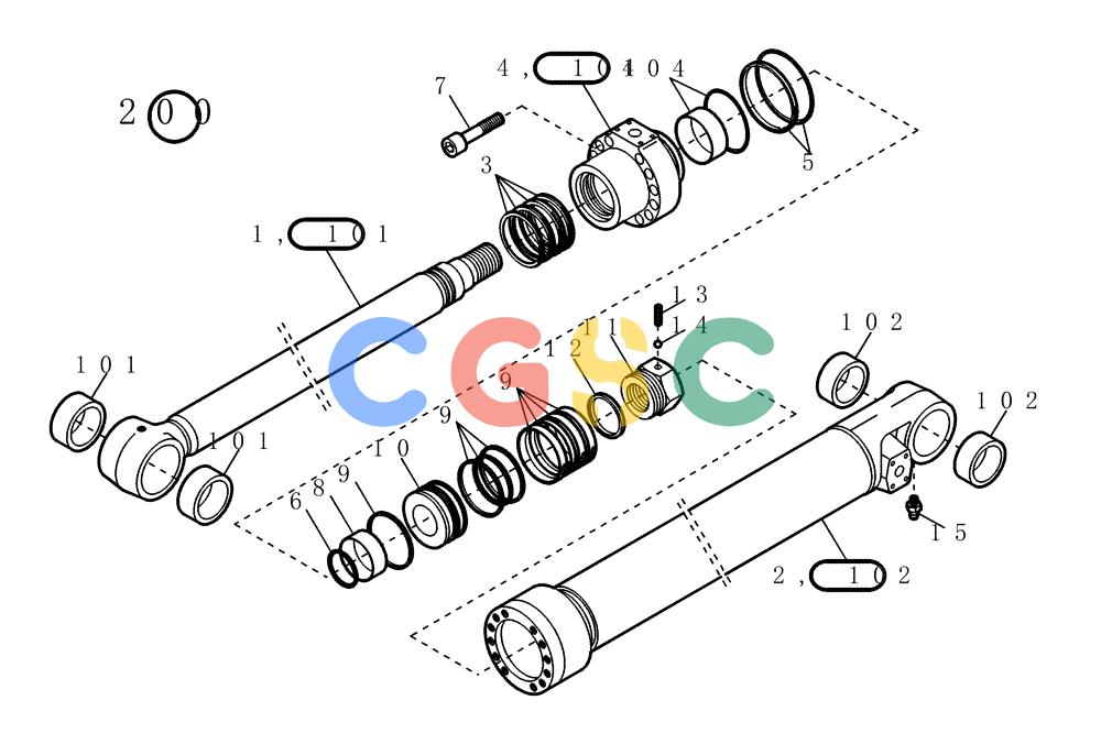 纽荷兰零件查询(EC215) - CRAWLER EXCAVATOR (11/99-) (24.022[001]) - BOOM CYLINDERS RIGHT-HAND (S/N 721501-UP) New Holland Constructuion