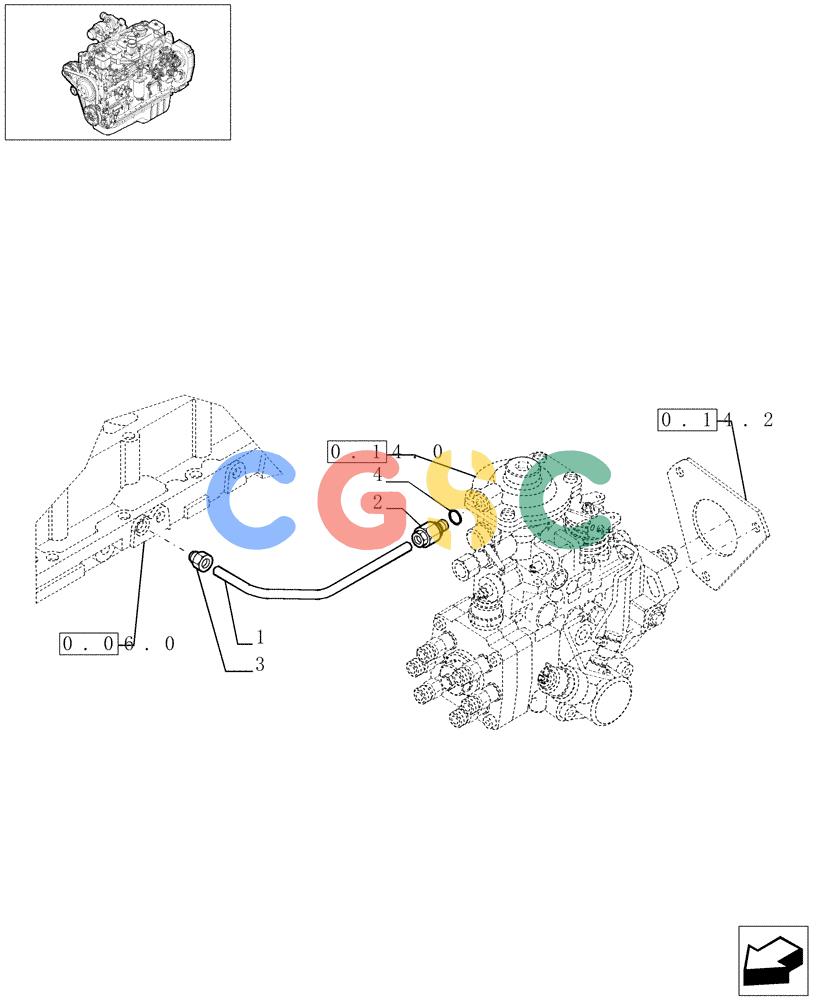 神钢零件查询(F4GE9684C J600) - ENGINE 504124795 - 920019900 (1/13-) (0.14.6[01]) - INJECTION EQUIPMENT - PIPING (504038510) Kobelco