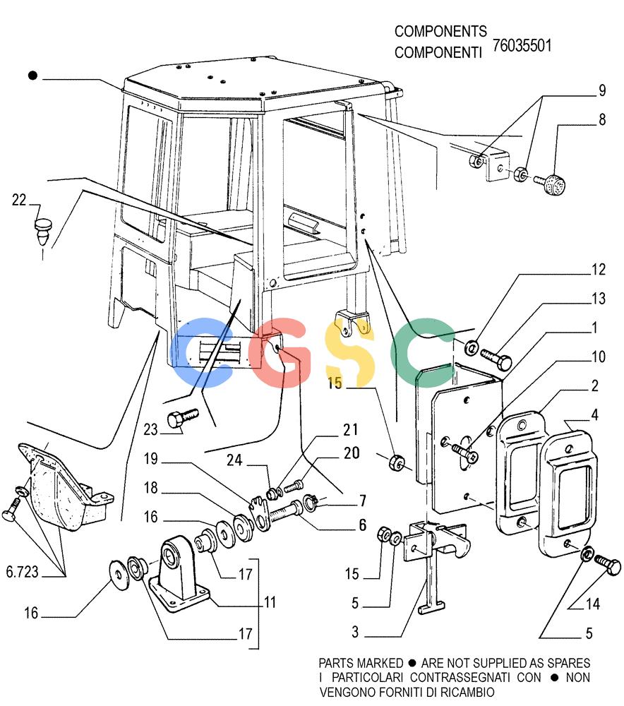 纽荷兰零件查询(FD255) - CRAWLER DOZER (N.A. VERSION) (7/95-) (9.652[06]) - ROPS CAB - OPTIONAL CODE 76035502 New Holland Constructuion