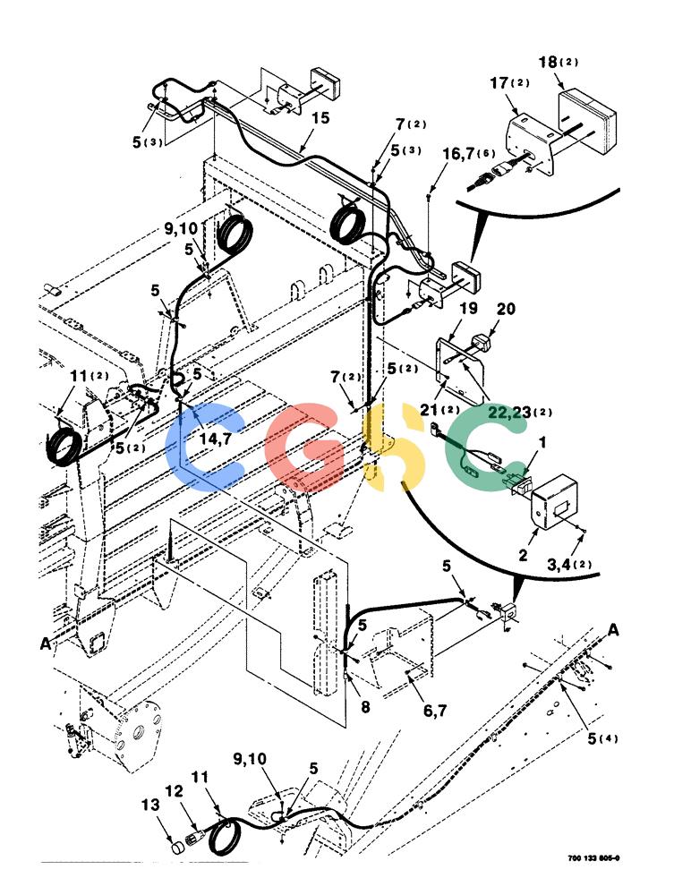 凯斯零件查询(8590) - CASE IH LARGE RECTANGULAR BALER (EUROPE) (1/97-12/98) (4-04) - TAIL LIGHT AND FLASHER ASSEMBLY Case Agriculture