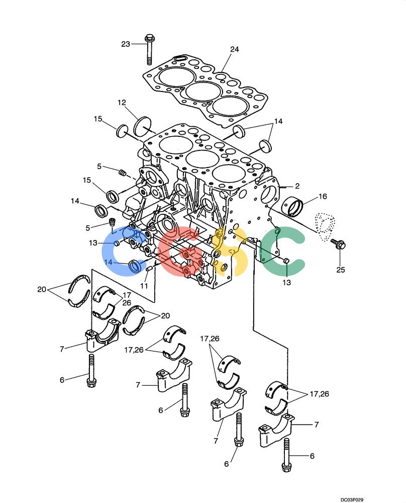 纽荷兰零件查询(E15) - COMPACT CRAWLER EXCAVATOR (N.A.) (1/06-) (02-14[00]) - CYLINDER BLOCK New Holland Constructuion