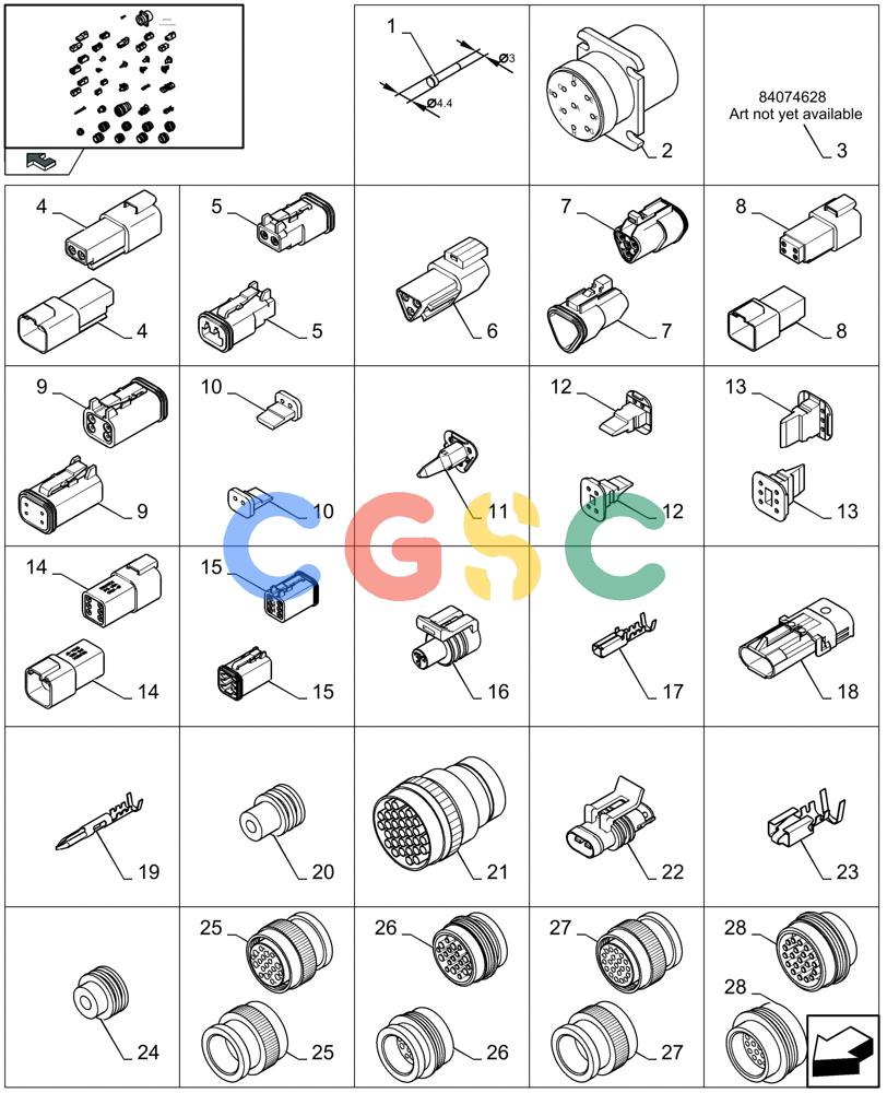 凯斯零件查询(LBX432S) - BIG RECTANGULAR BALER (3/03-12/08) (06.99[03]) - CONNECTORS - FROM 84068583 TO 84400774 Case Agriculture