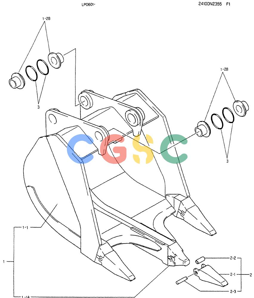 神钢零件查询(K905LC) - EXCAVATOR BTW YP0115 - YP0301 (1/85-12/03) (07-011) - BUCKET ASSY, RIPPER Kobelco
