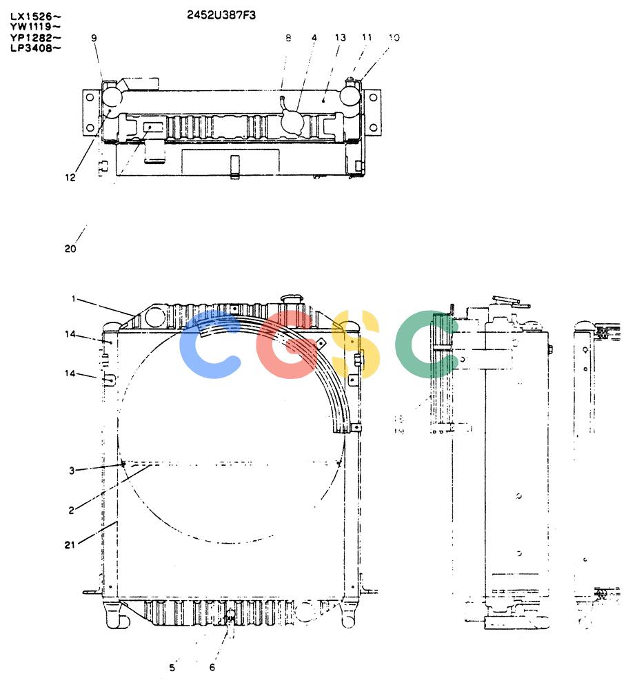 神钢零件查询(K904L) - MARK II EXCAVATOR ASN LX1526 (1/88-12/03) (05-006) - RADIATOR ASSY Kobelco