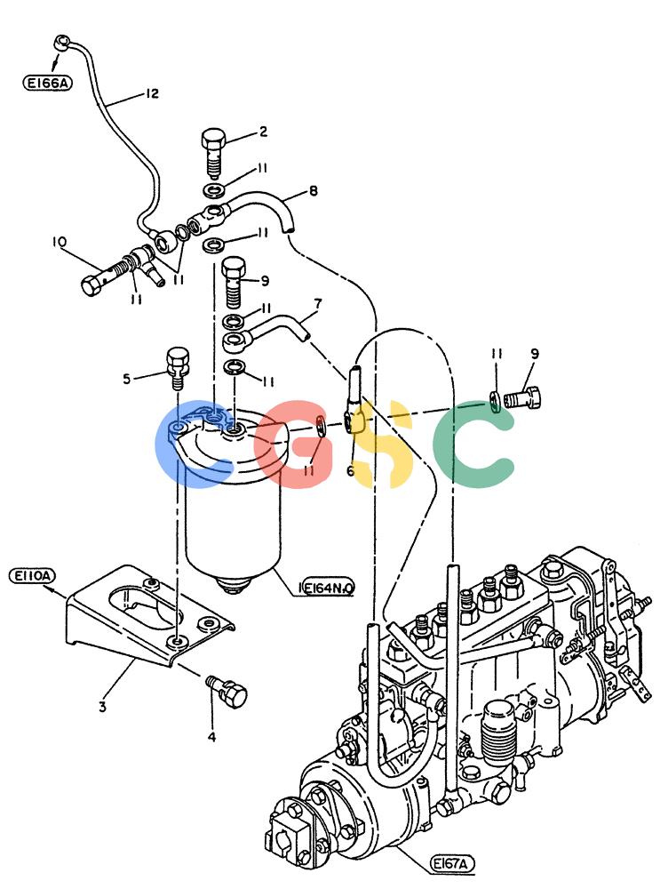 神钢零件查询(PE6T04) - NISSAN DIESEL ENGINE - LK900 & LK700A W/TURBO (1/03-12/06) (04-008[01]) - FILTER-FUEL, (FITTING PARTS) Kobelco