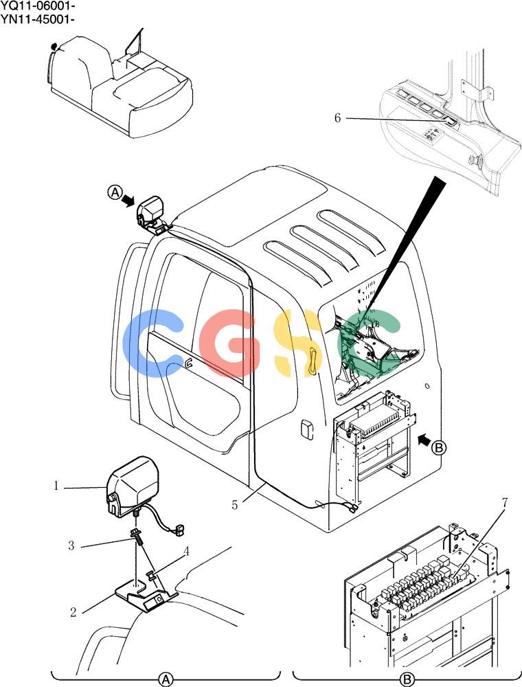 神钢零件查询(200-8) - EXCAVATOR S/N YN11-45001 - (1/06-12/09) (754-01-1) - LIGHT INSTAL (LIGHT) Kobelco