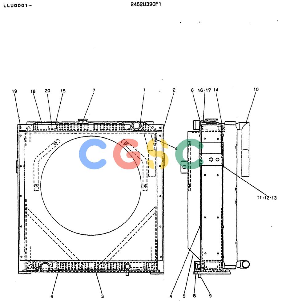 神钢零件查询(MD240BLC) - EXCAVATOR BTW LLU0001 - LLU0300 (1/80-12/06) (05-005) - RADIATOR ASSY Kobelco
