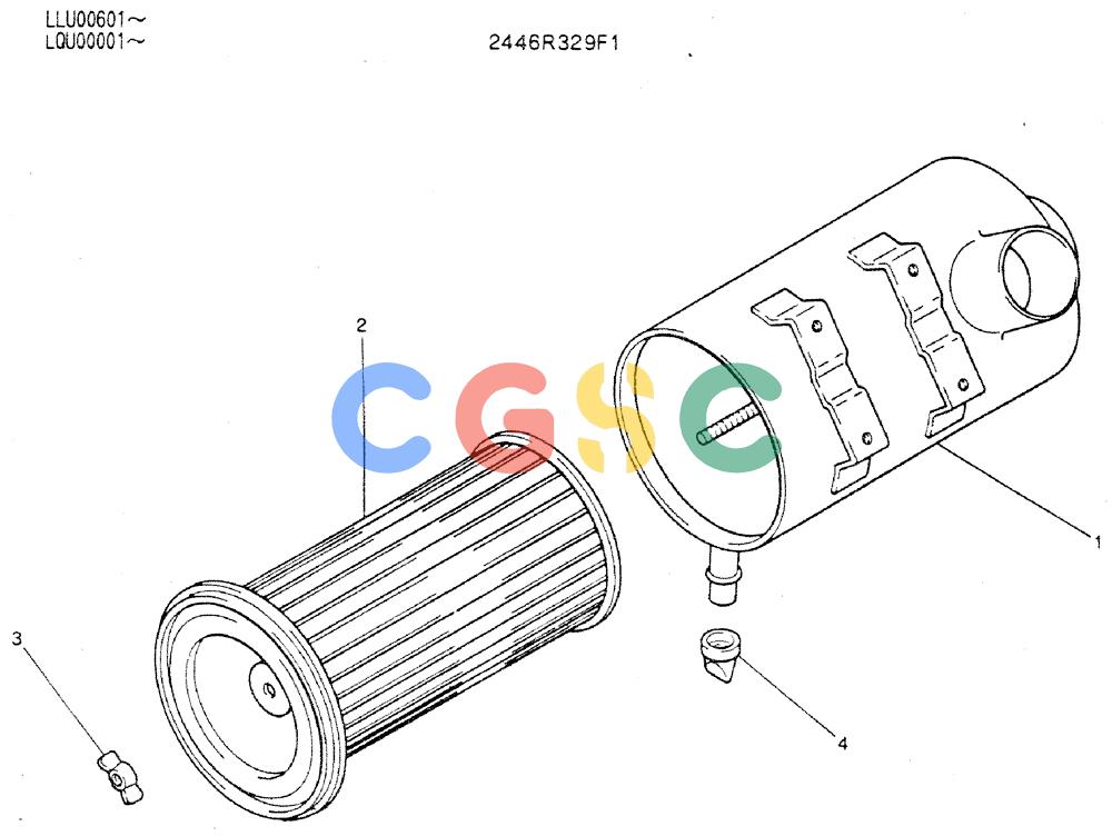 神钢零件查询(MD240C) - EXCAVATOR ASN LLU00601 (1/80-12/06) (05-004) - AIR CLEANER ASSY Kobelco