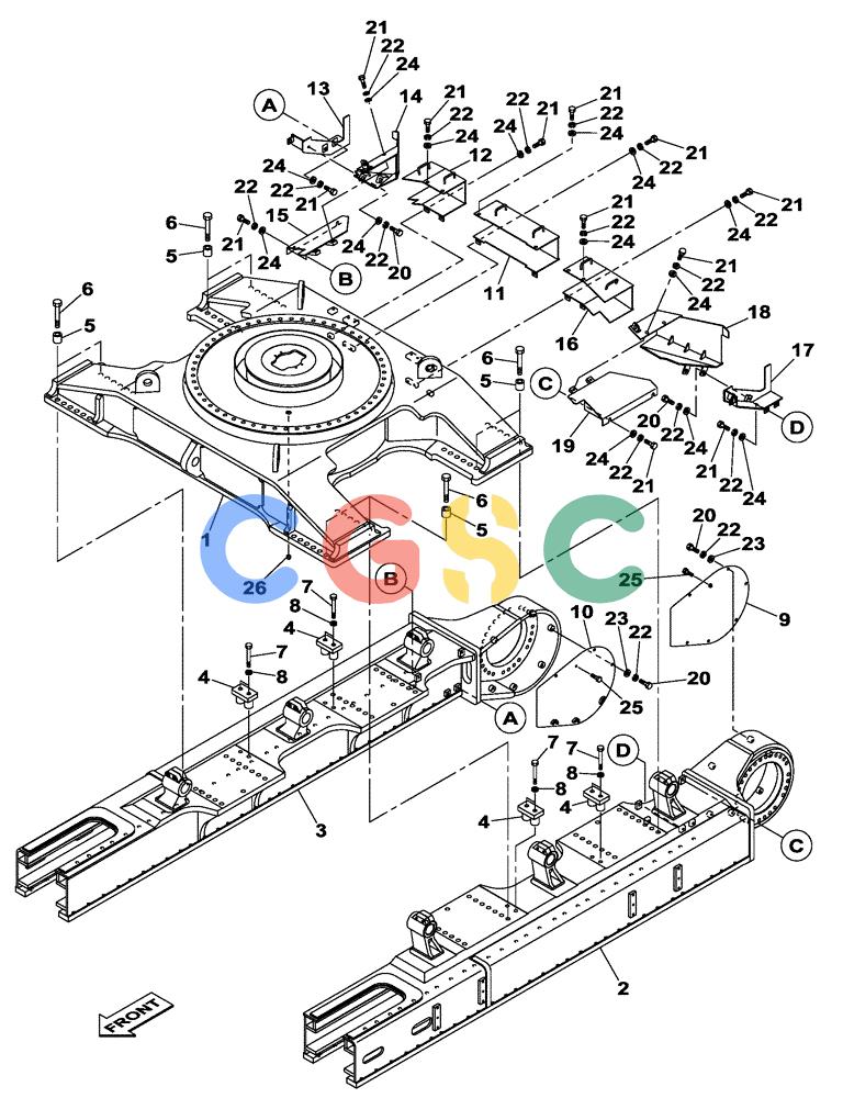 纽荷兰零件查询(E805) - CRAWLER EXCAVATOR TIER 3 (7/06-) (05-001-00[01]) - UNDERCARRIAGE New Holland Constructuion
