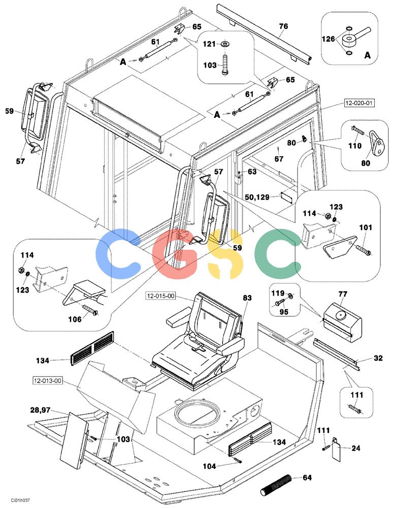 纽荷兰零件查询(CV2500) - VIBRATORY ROLLER (12-015-00[01]) - OPERATORS COMPARTMENT New Holland Constructuion