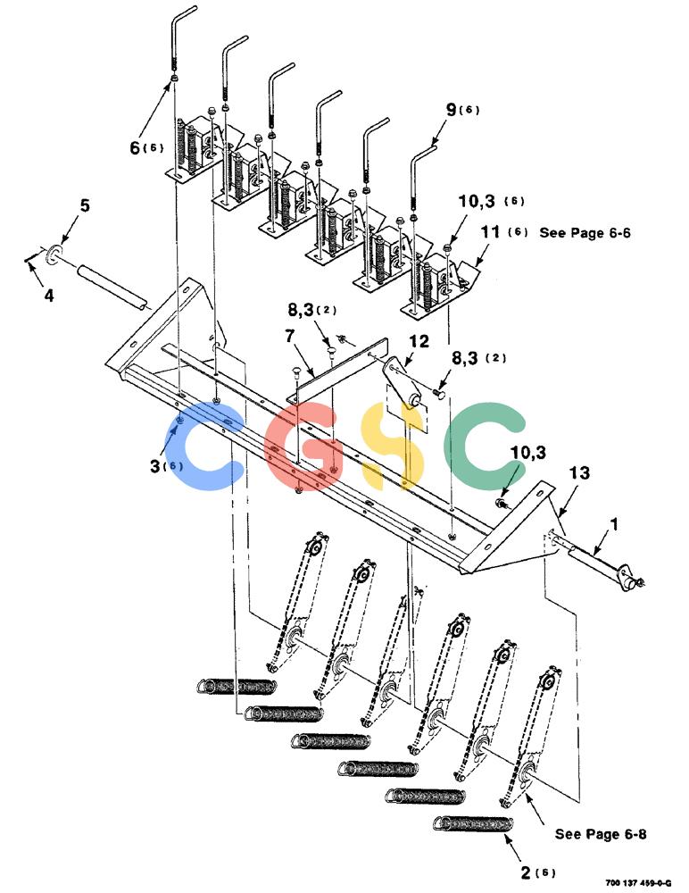 凯斯零件查询(8585) - CASE IH LARGE (3 X 4) RECTANGLER BALER (1/98-12/00) (6-04) - TENSIONER ASSEMBLY Case Agriculture