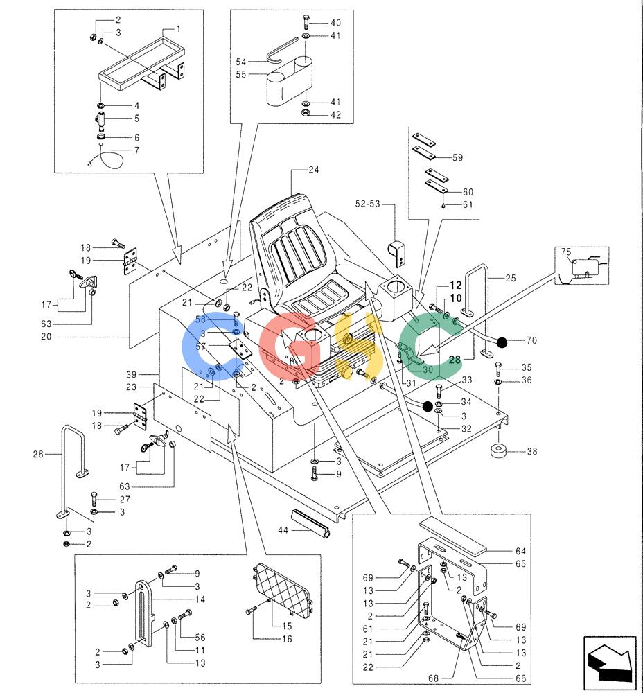 纽荷兰零件查询(DC80) - CRAWLER DOZER (N.A. VERSION) (4/99-) (5.669[01G]) - OPERATOR'S COMPARTMENT (DC80 STD. S/N 13141055 & DOWN; LGP S/N 13145015 & DOWN) New Holland Constructuion