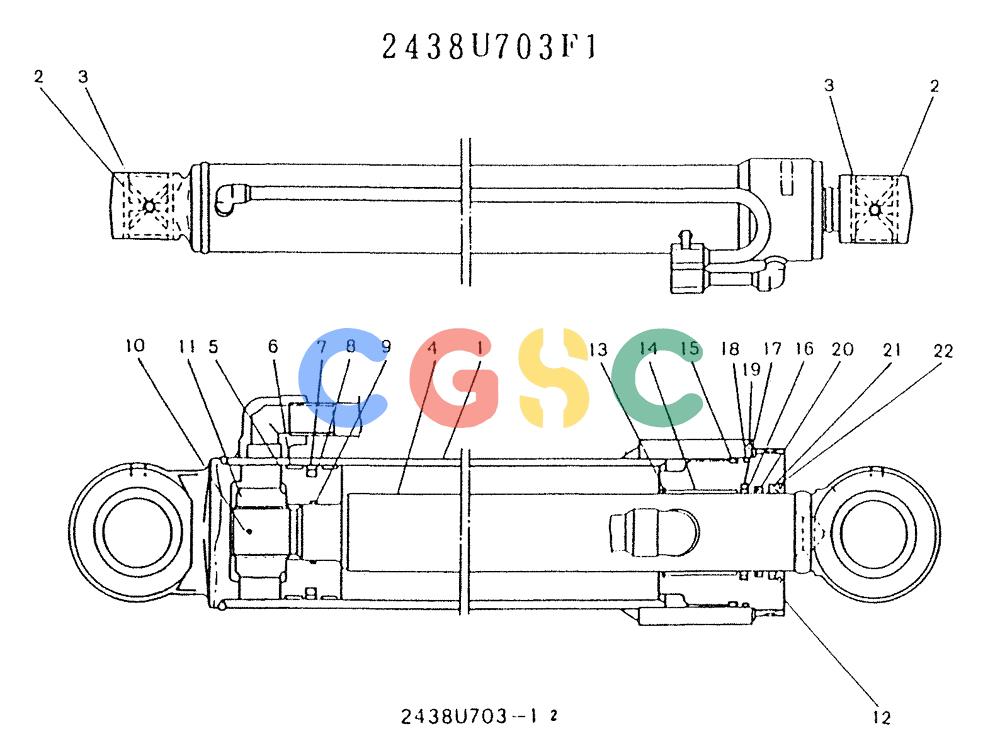神钢零件查询(K903) - MARK II EXCAVATOR BTW LE6601 - LE7871 (1/88-12/03) (11-056) - CYLINDER ASSY (SIDE DIGGING) Kobelco