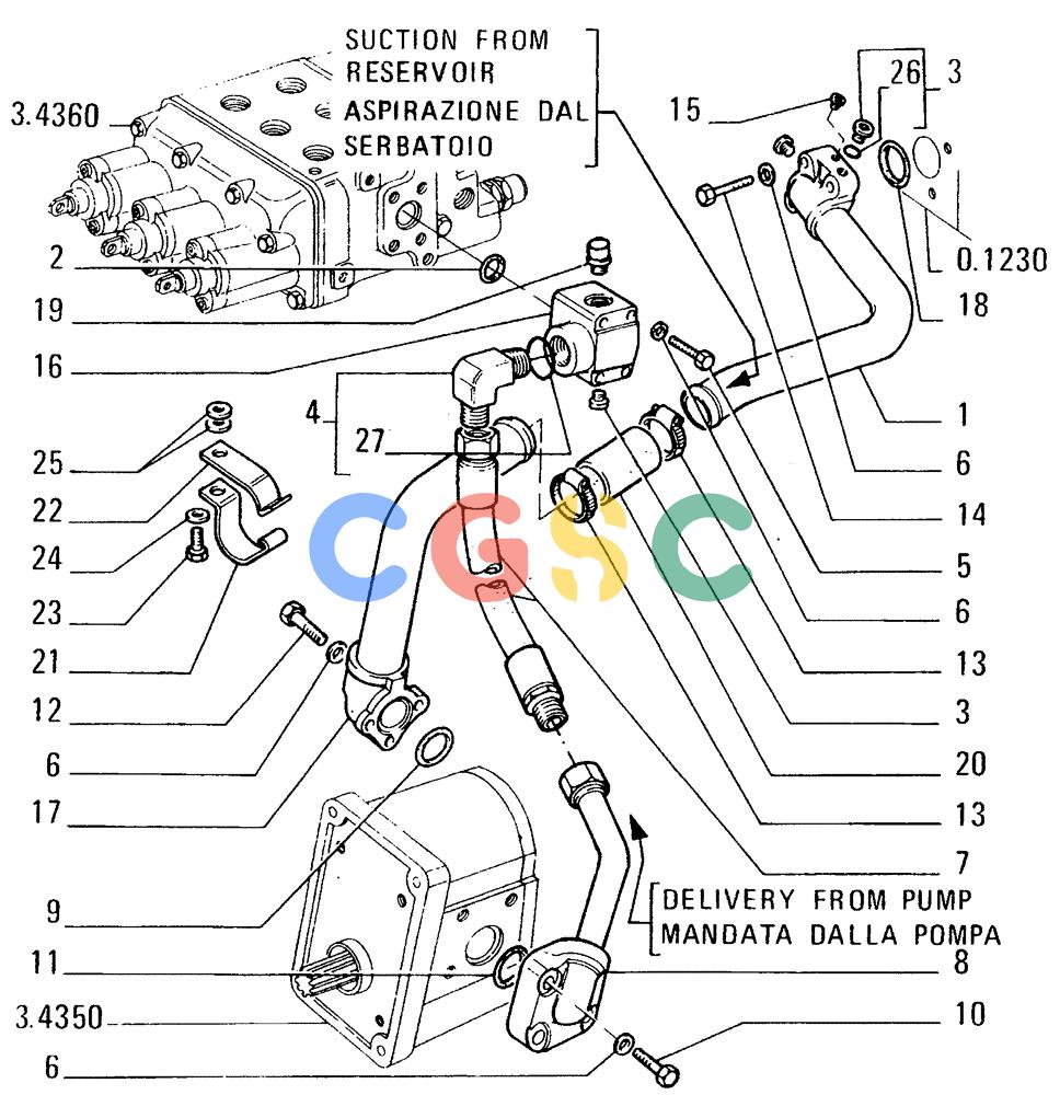 纽荷兰零件查询(FD14E) - CRAWLER DOZER (3.4340[001]) - HYDRAULIC SYSTEM PIPING New Holland Constructuion