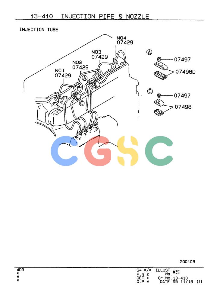 神钢零件查询(ED190LC-6E) - BLADE RUNNER EXCAVATOR/DOZER BTW YL03U0136 - YL03U0292 (1/05-12/06) (13-410[01]) - INJECTION PIPE AND NOZZLE Kobelco