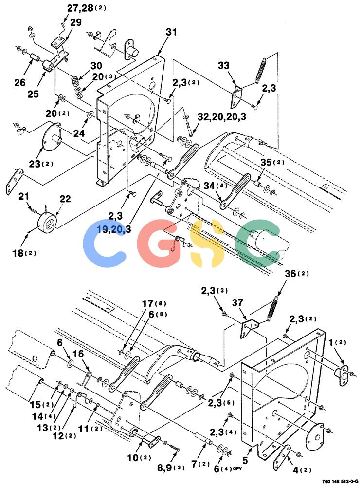凯斯零件查询(RS561) - CASE IH ROUND BALER (1/99-12/00) (07-036) - MESH WRAP FRAME ASSEMBLY (LOWER) Case Agriculture