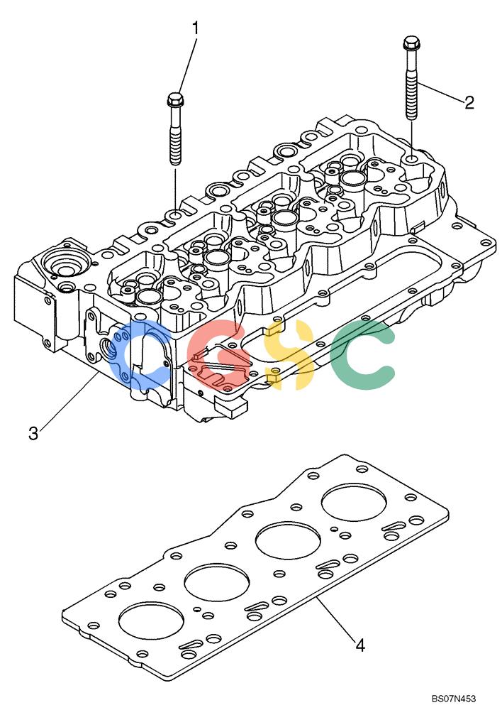 纽荷兰零件查询(D95B) - CRAWLER DOZER TIER 3 (3/08-) (02-23) - CYLINDER HEAD New Holland Constructuion