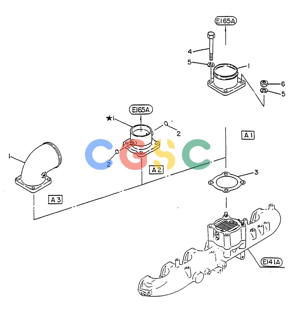 神钢零件查询(FD6(T)14) - NISSAN DIESEL ENGINE ASN 050001 - LK400 & LK500A (1/06-12/06) (03-003[01]) - MANIFOLD INTAKE "AIR DUCT" Kobelco