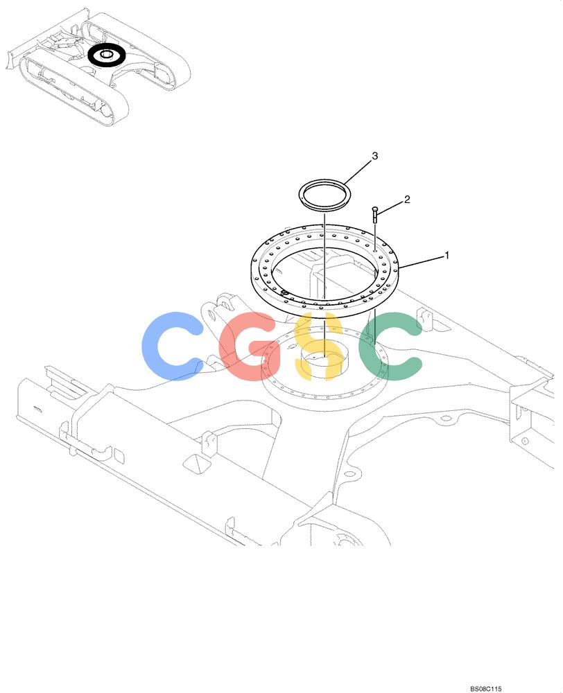 纽荷兰零件查询(E70BSR) - COMPACT CRAWLER EXCAVATOR BTW YT05-15001 - 18000 (NA) (4/08-) (03-04-00[00]) - SLEWING RING ASSEMBLY (YT40F00005F1) New Holland Constructuion
