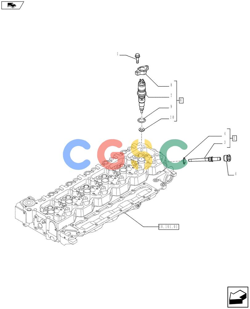 神钢零件查询(F4HFE613T A005) - ENGINE 5801366317 - 87746887 (9/10-) (10.218.02) - INJECTION EQUIPMENT - INJECTOR (504129392) Kobelco