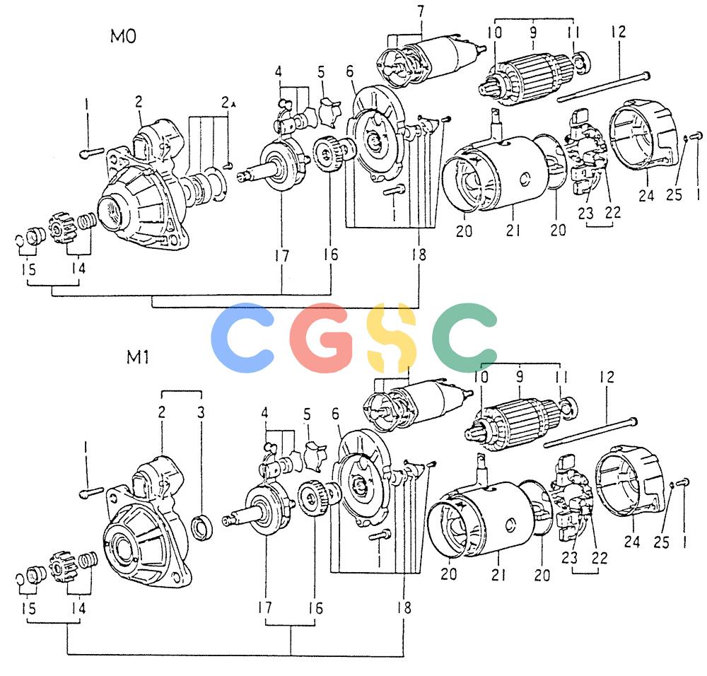 神钢零件查询(6D15) - MITSUBISHI DIESEL ENGINES - K907D & K907LC EXCAVATORS (1/86-12/06) (04-003) - STARTER (INNER PARTS) (PN ME037636) Kobelco