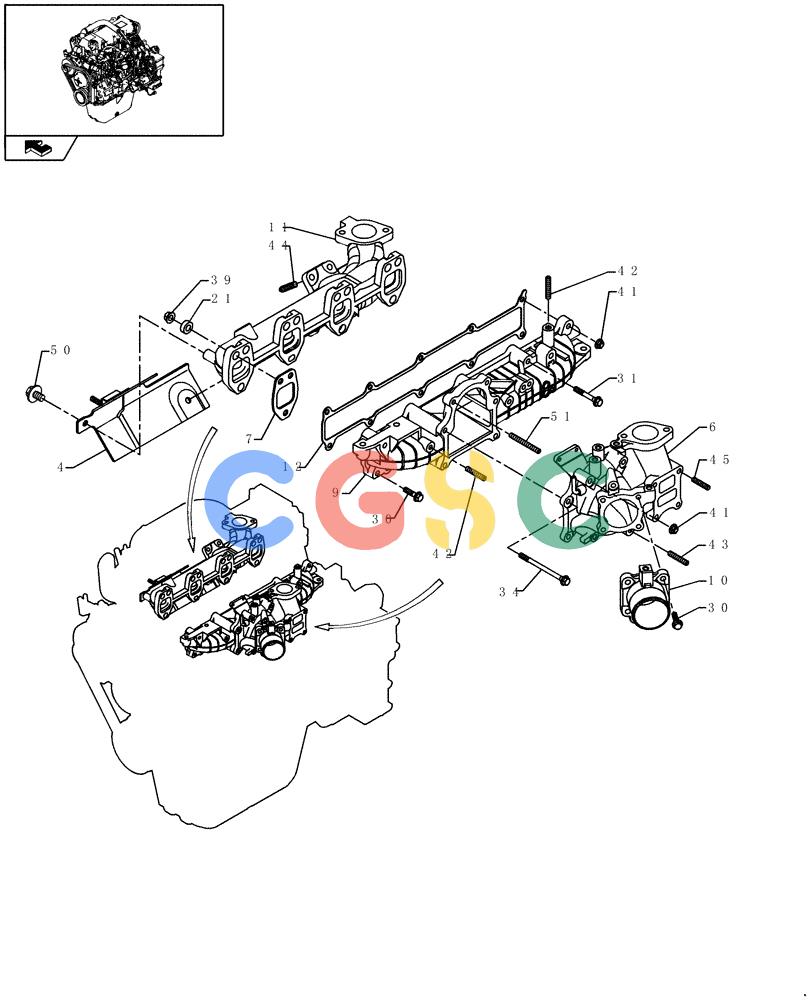 纽荷兰零件查询(E235BSR) - CRAWLER EXCAVATOR (5/07-) (0.075[01]) - INTAKE MANIFOLD New Holland Constructuion