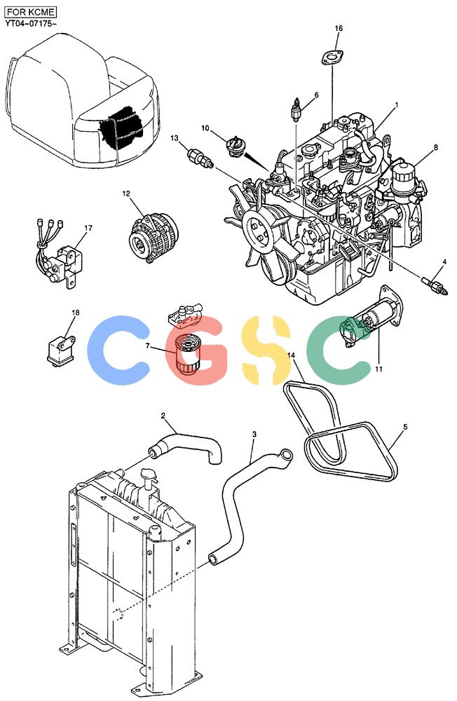 纽荷兰零件查询(E70SR) - MIDI CRAWLER EXCAVATOR ASN YT04-07175 (01-004) - ENGINE ASSY New Holland Constructuion